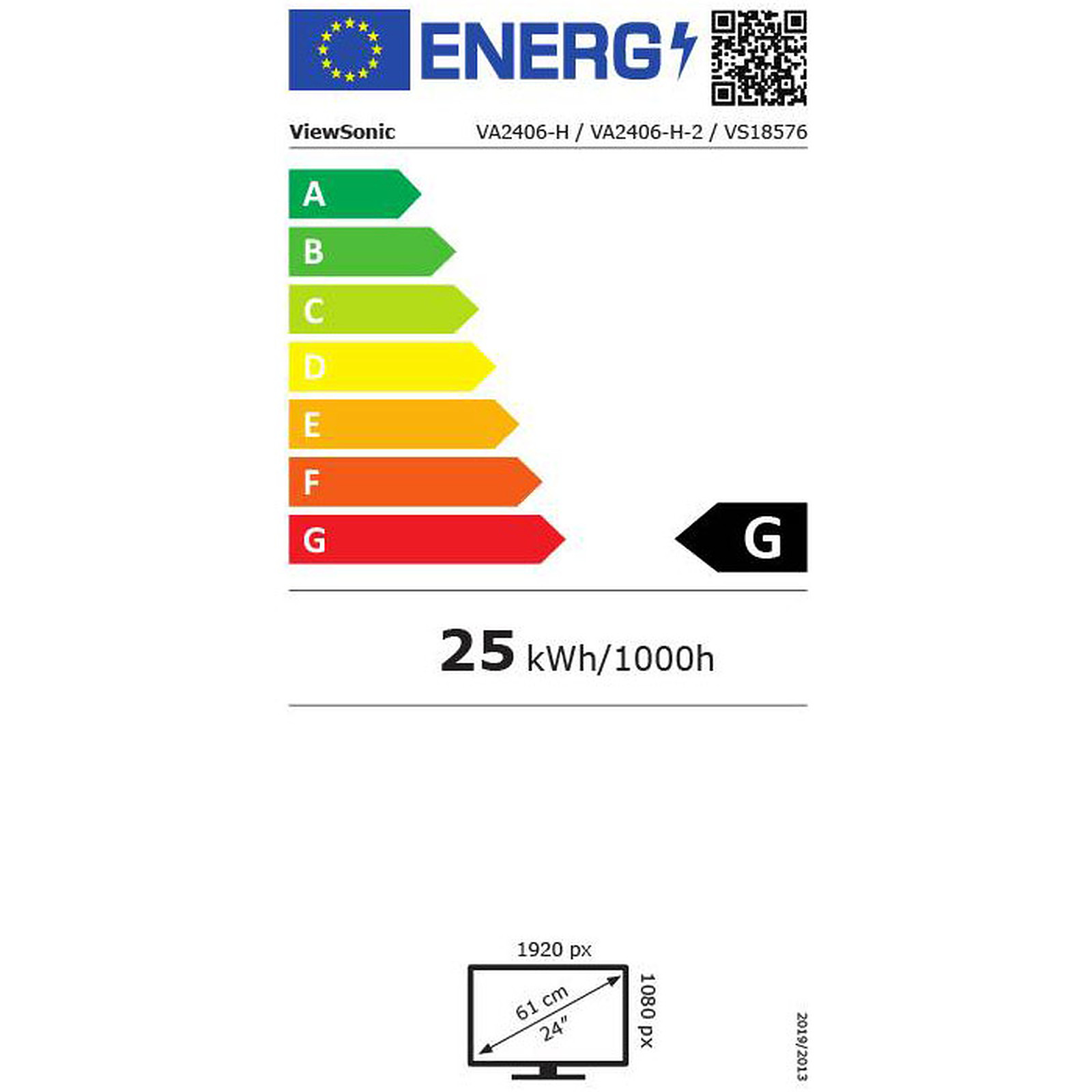 ECRAN - BUREAUTIQUE - VIEWSONIC - 24" - VA2406-H LED FULL HD 4 MS - NOIR – Image 5