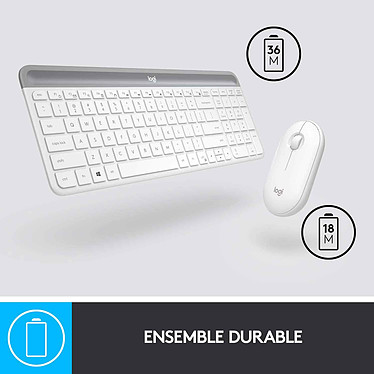 PACK CLAVIER/SOURIS - BUREAUTIQUE - LOGITECH - SLIM S/F SLIM MK470 BLANC – Image 3
