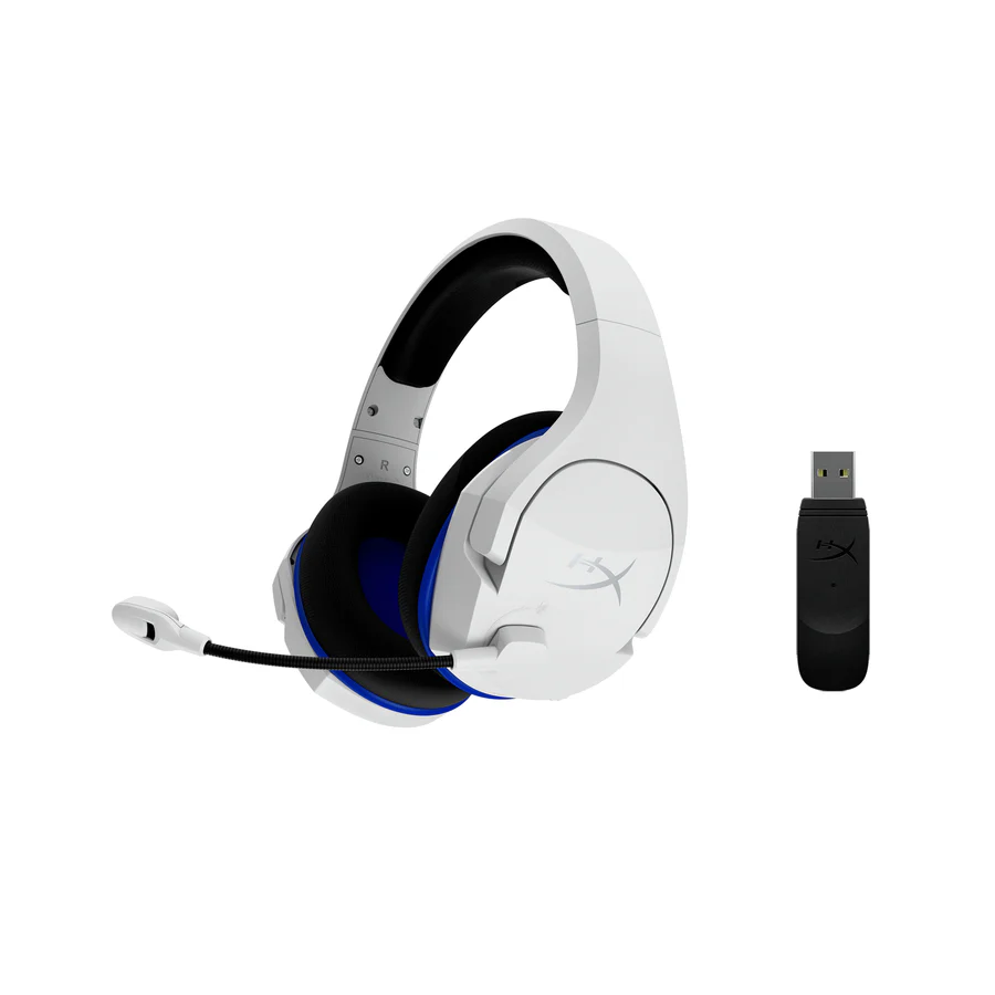 MICRO CASQUE - HYPER X - CLOUD STINGER PLUS BLEU/BLANC SANS FIL PS5/PS4/PC – Image 2