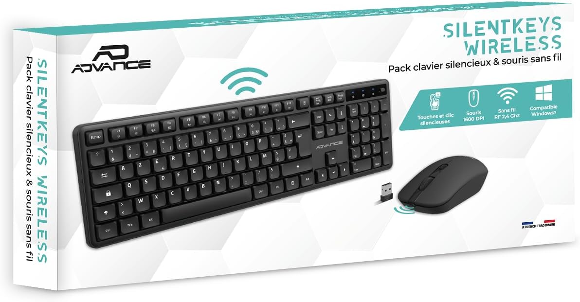 PACK CLAVIER/SOURIS - ADVANCE - SILENTKEYS WIRELESS – Image 2