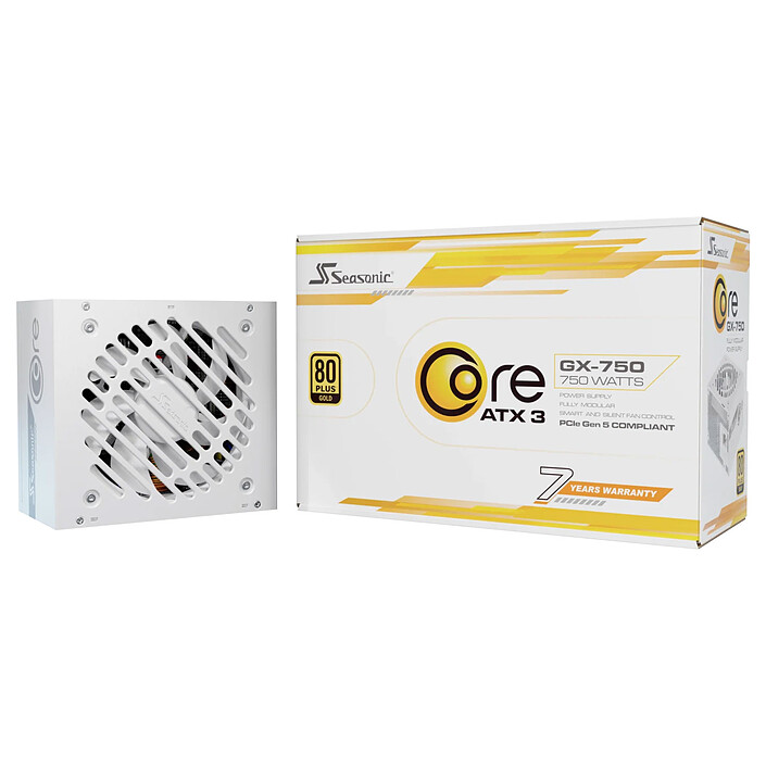 ALIMENTATION - SEASONIC - CORE GX-750 750W 80+ GOLD MODULAIRE BLANC – Image 3